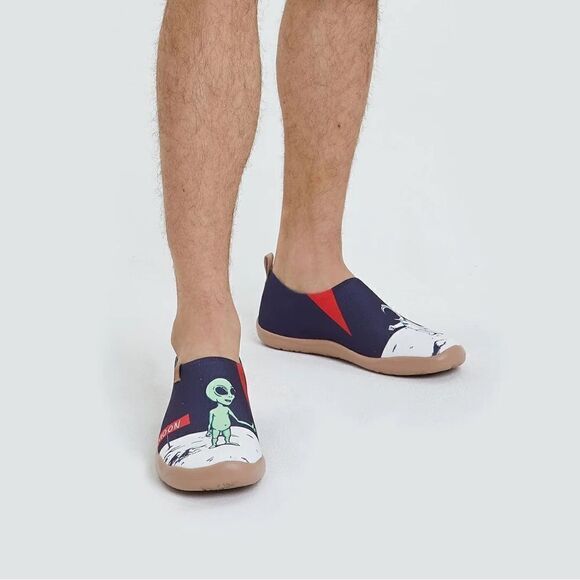 UIN Men's Slip Ons Canvas Flats Walking Casual Loafers Shoes (Nice To Meet U) - Picture 7 of 9